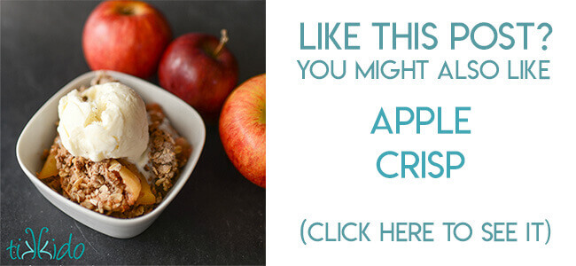Navigational image leading reader to recipe for apple crisp