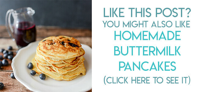 Navigational image leading reader to homemade buttermilk pancakes recipe
