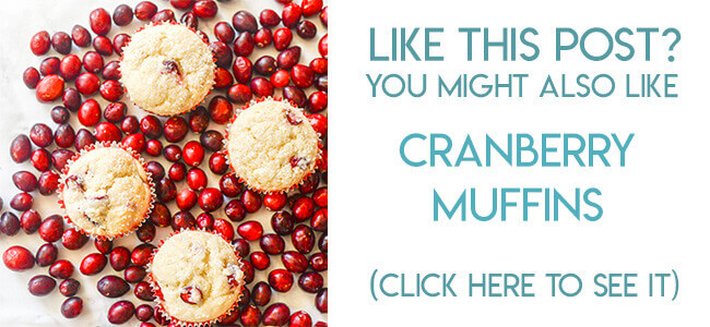 Navigational image leading reader to cranberry muffins recipe