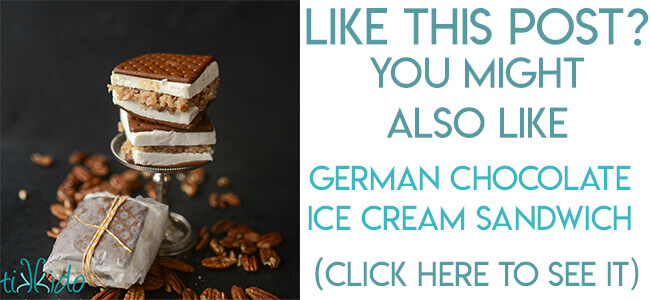 Navigational image leading readers to German chocolate ice cream sandwiches recipe.