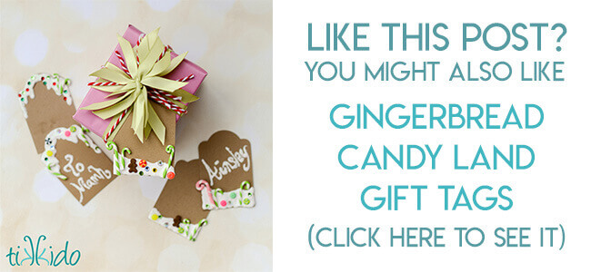 Navigational image leading reader to gingerbread inspired gift tag tutorial