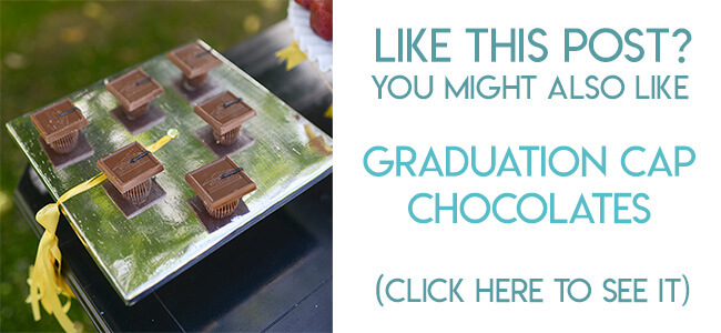 navigational image leading reader to chocolate graduation cap tutorial.