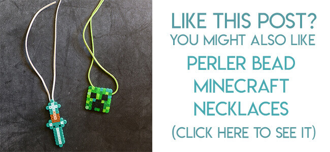 Navigational image leading reader to perler bead minecraft necklaces tutorial.