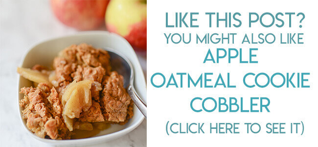 Navigational text leading reader to oatmeal cookie apple cobbler recipe