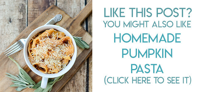 Navigational image leading reader to homemade pumpkin pasta recipe