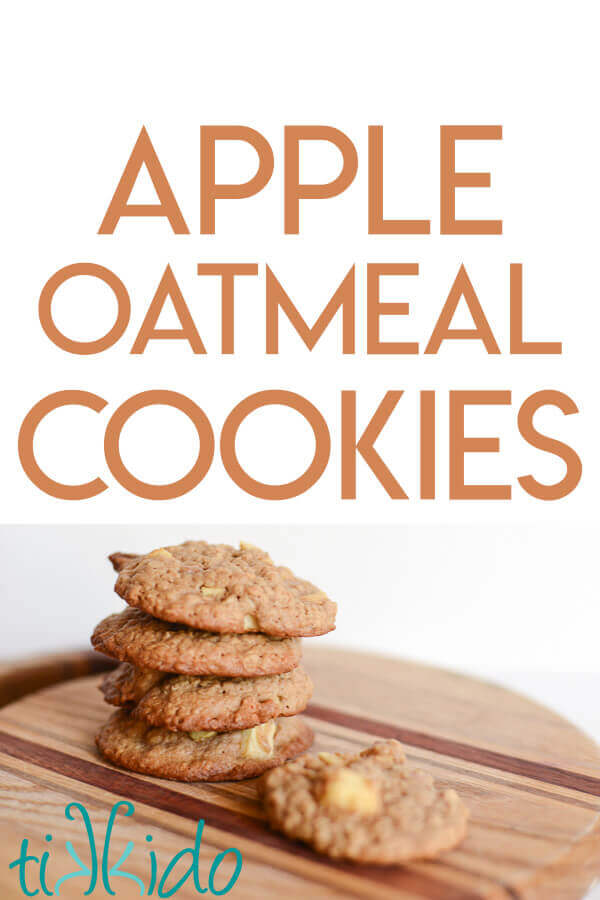 Amazing apple oatmeal cookies with optional caramel bits are the perfect fall cookie.