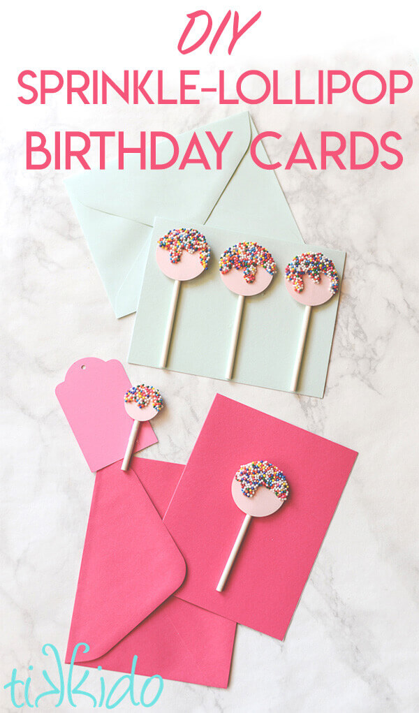 Sprinkle lollipop homemade birthday card