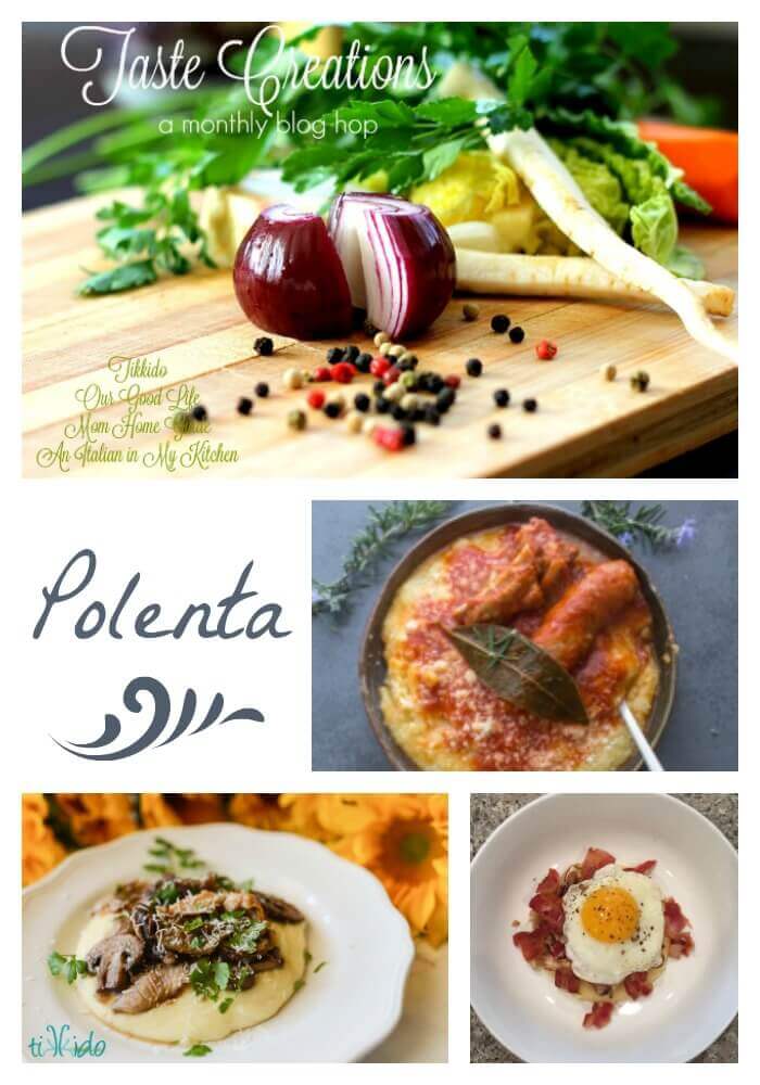 Collage of polenta recipes optimized for pinterest.
