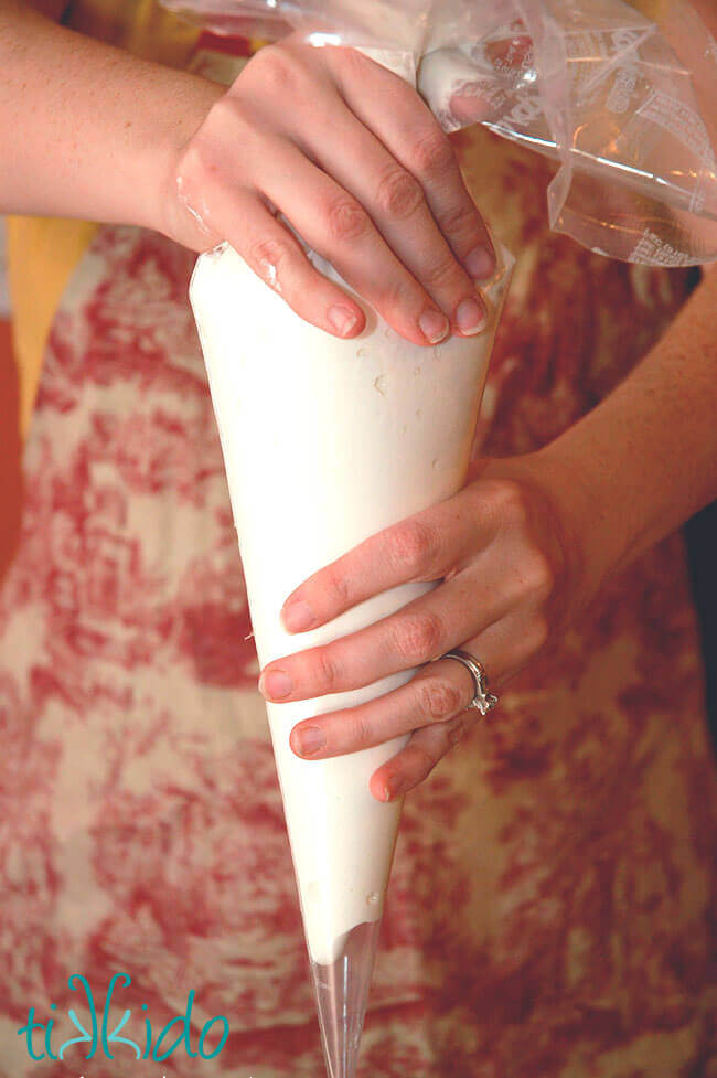 large pastry bag filled with Royal Icing