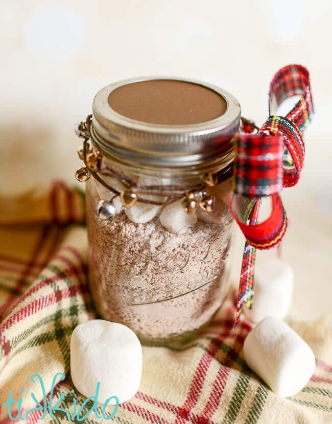 Homemade Hot Chocolate mix makes a great edible Christmas present.
