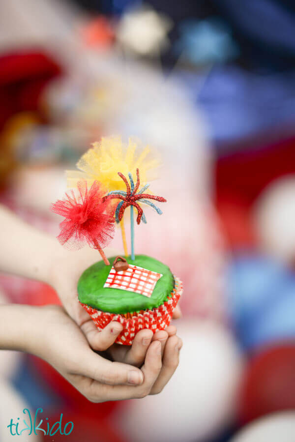 4th of July Fireworks Picnic cupcakes