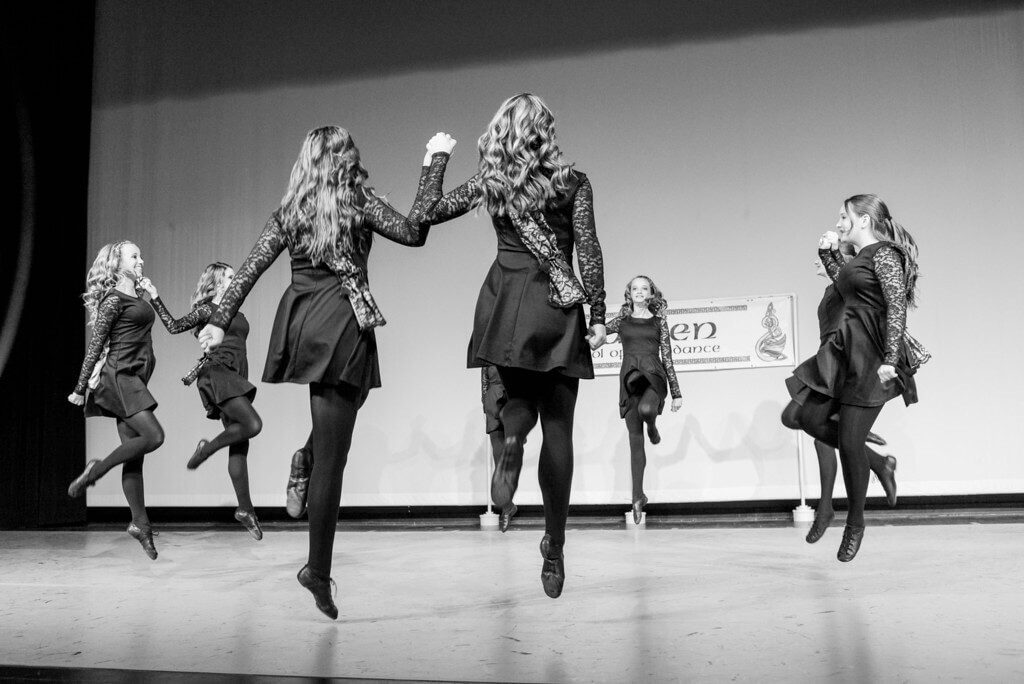 Irish dancers dancing an eight hand ceili dance.