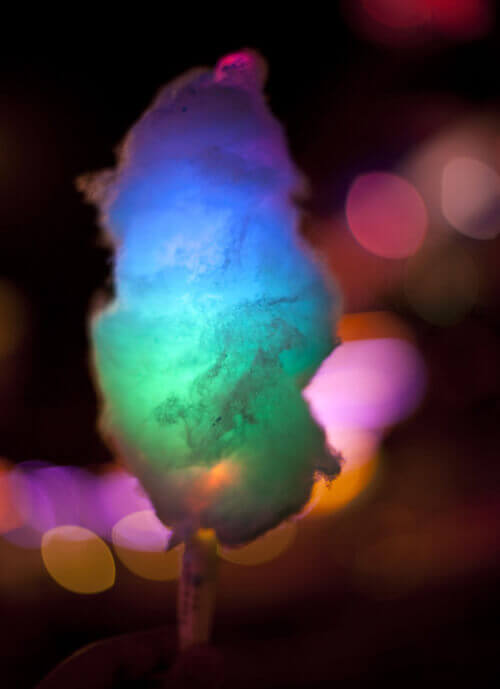 Glow in the Dark Cotton Candy using an LED Glo Cone