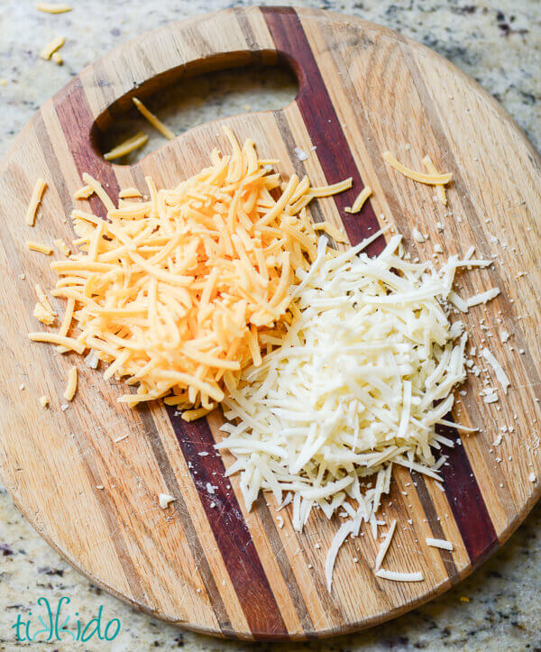 Cheddar cheese shredded for cheese crackers recipe.