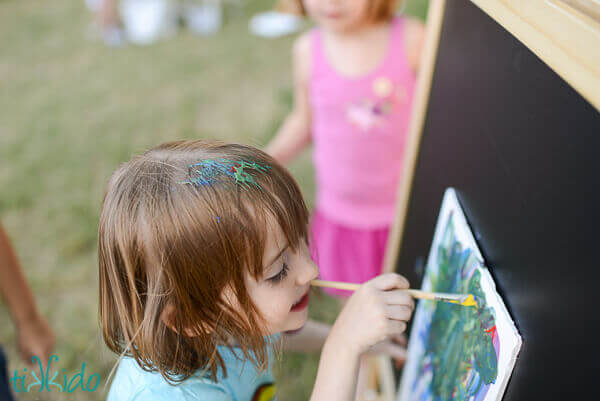 Painting activity at the My Little Pony birthday