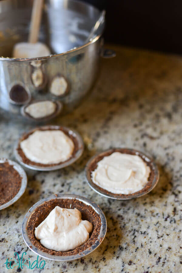 No bake Peanut Butter Pie with chocolate graham cracker crust