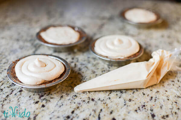 No bake Peanut Butter Pie with chocolate graham cracker crust