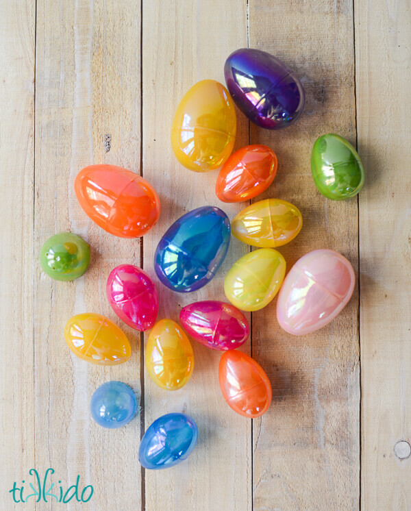 Easter Eggs used as the mold for making gum paste viking helmets.