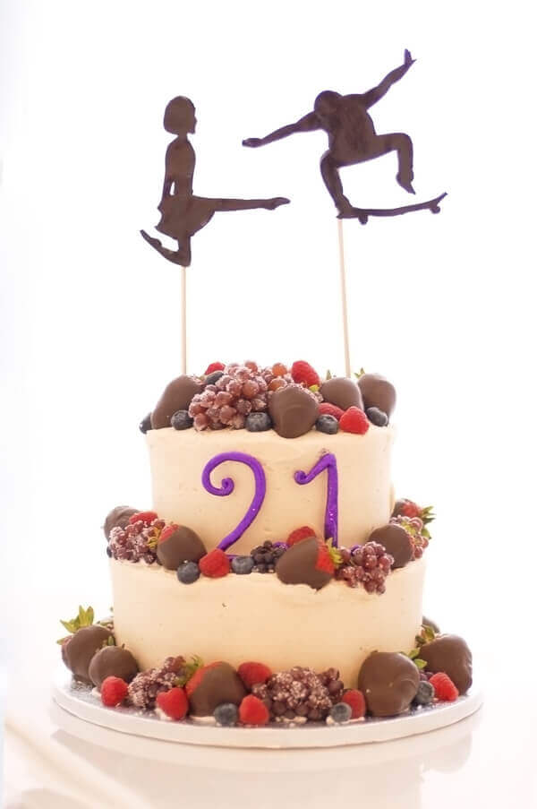 Irish Dancing Skateboarding Silhouette Cake