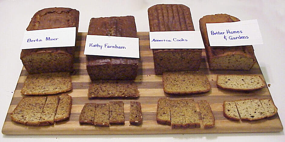 Taste test of four banana bread recipes