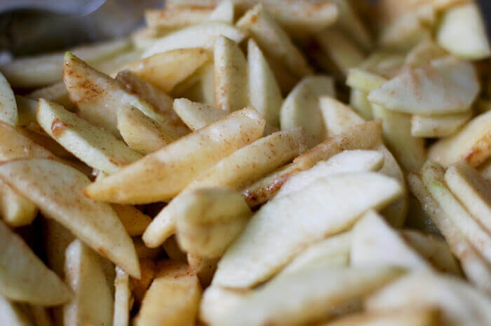 Homemade apple pie filling made with fresh apples.