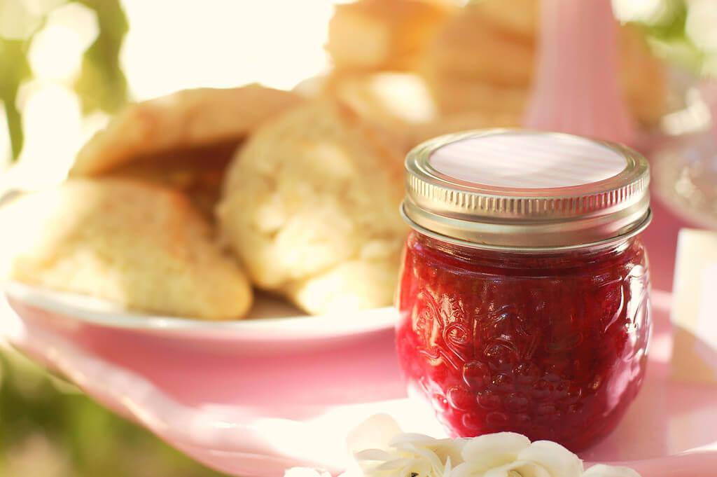 Homemade scones and strawberry jam
