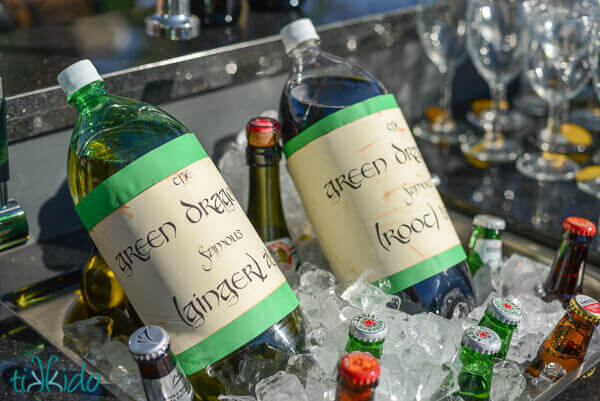 Green Dragon's Famous (Ginger) Ale and (Root) Beer at the Lord of the Rings birthday