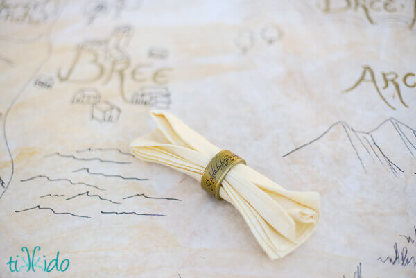 One Ring napkin rings from the Lord of the Rings birthday party