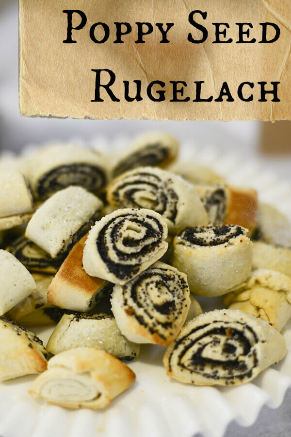 Poppy Seed Rugelach piled on a plate.