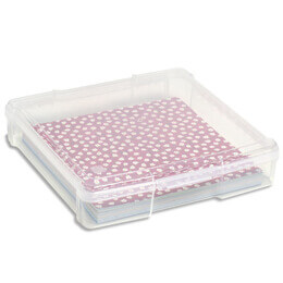 clear plastic 12x12 scrapbook paper container