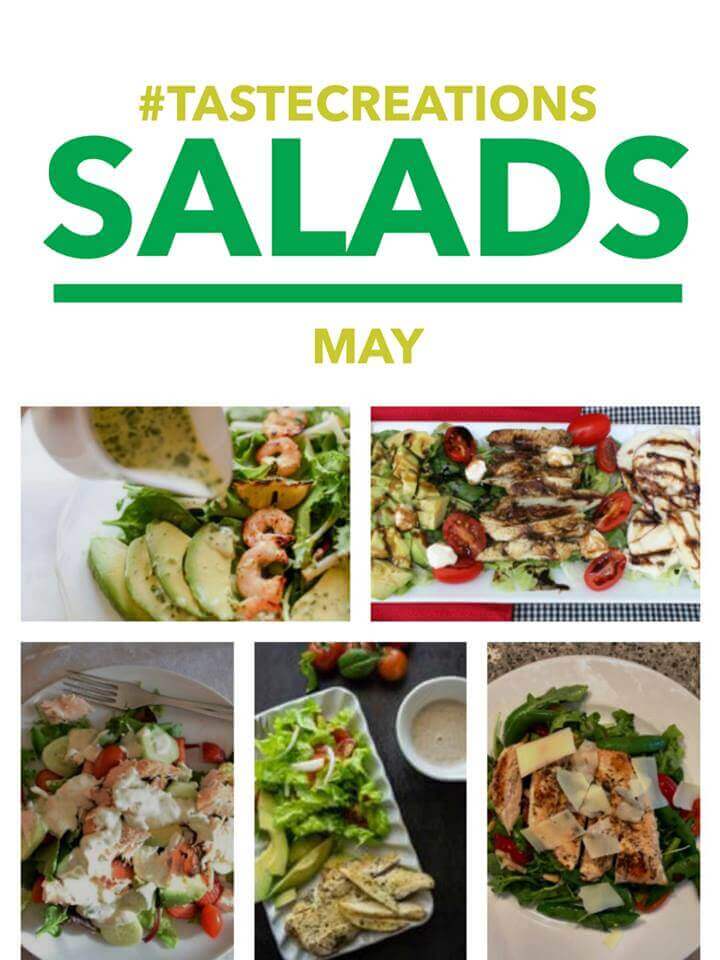 Collage of salad recipes optimized for Pinterest