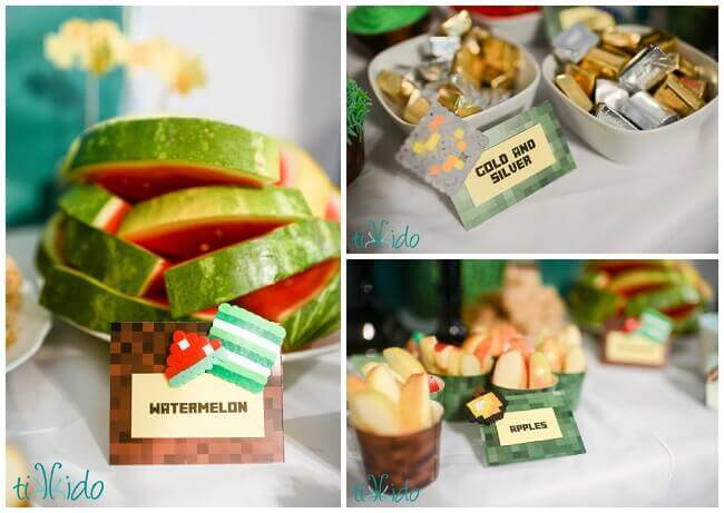 Minecraft Birthday Party Food