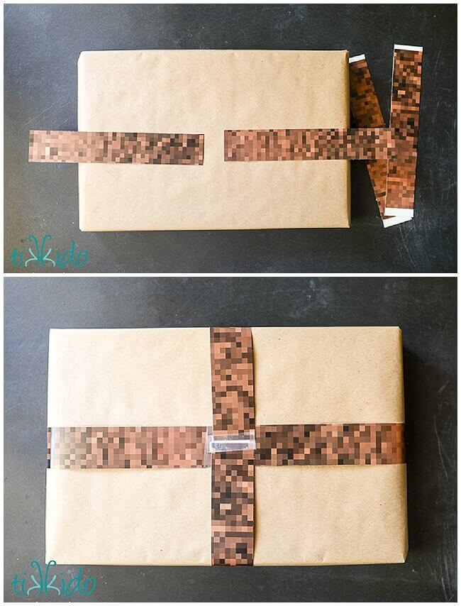 Printable minecraft paper used to make Minecraft gift wrapping.