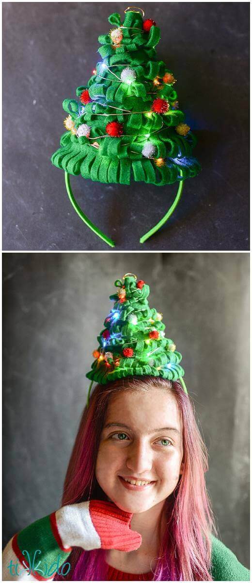 diy christmas tree hat