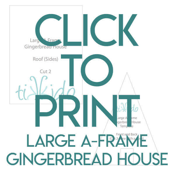 Navigational image leading reader to printable gingerbread house template for a large A frame gingerbread house. 