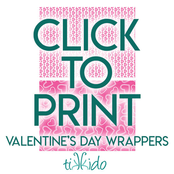 Navigational image leading reader to free printable Valentine's day covers for DIY Pillow Boxes made from toilet paper tubes.