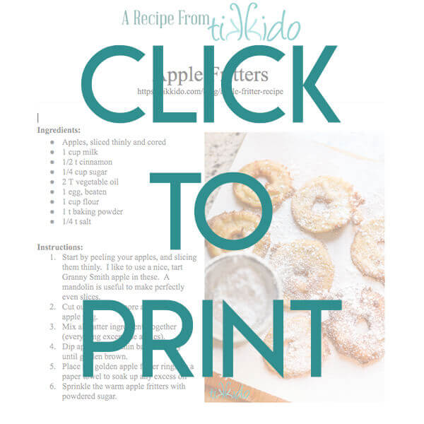 Navigational image leading reader to printable, one page version of the apple fritter rings recipe.