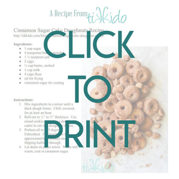 Navigational image leading reader to one page, printable version of the cake doughnuts recipe