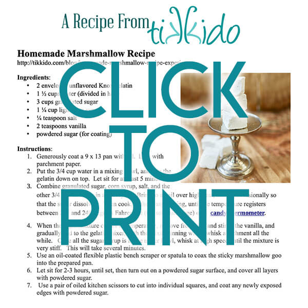 Navigational image leading reader to printable, one page, PDF version of the homemade marshmallow recipe.