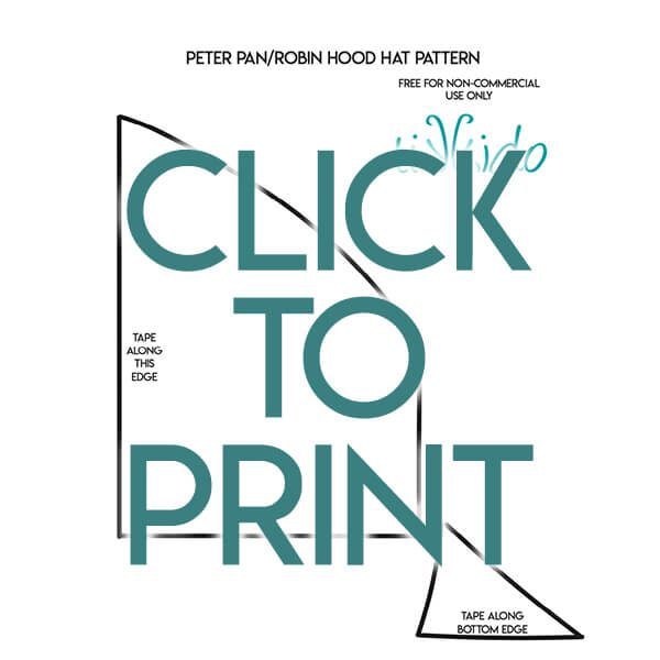 Navigational image leading reader to free, printable peter pan hat pattern.