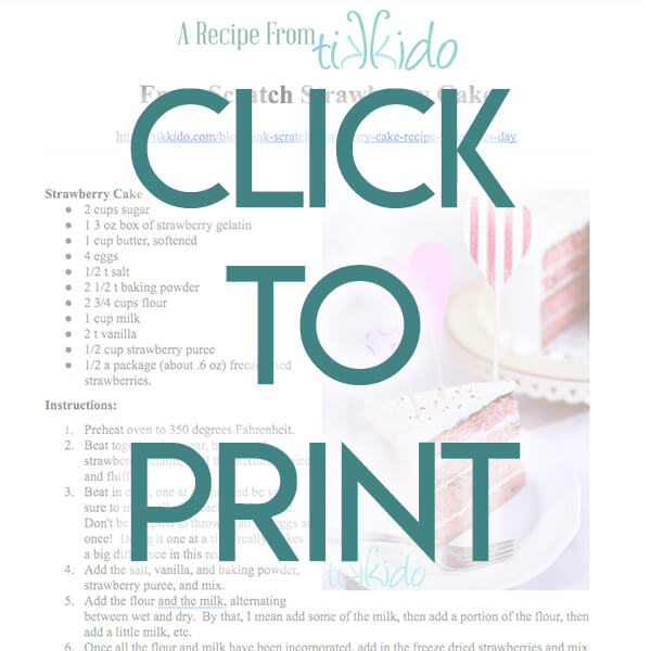 Navigational image leading reader to one page, printable PDF Strawberry Cake Recipe