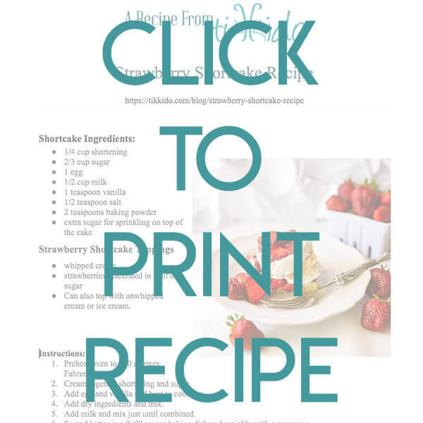 Navigational image leading reader to printable, one page strawberry shortcake recipe.