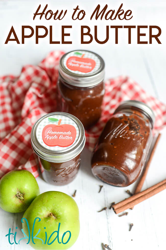Three jars of homemade apple butter with text overlay reading "How to Make Apple Butter."