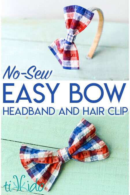 How to Make a No Sew Bow Headband or Hair Clip | Tikkido.com