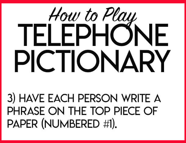 Graphic of Telephone Pictionary Instructions