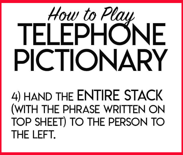 Graphic of Telephone Pictionary Instructions