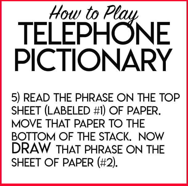 Graphic of Telephone Pictionary Instructions