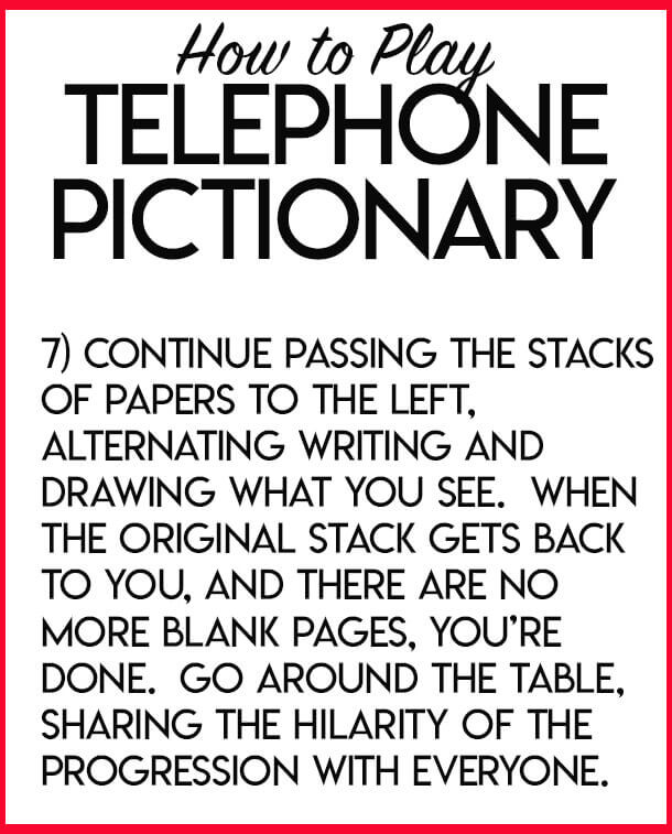 Graphic of Telephone Pictionary Instructions