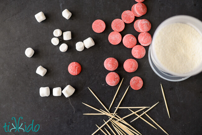 Materials for making chocolate mushrooms