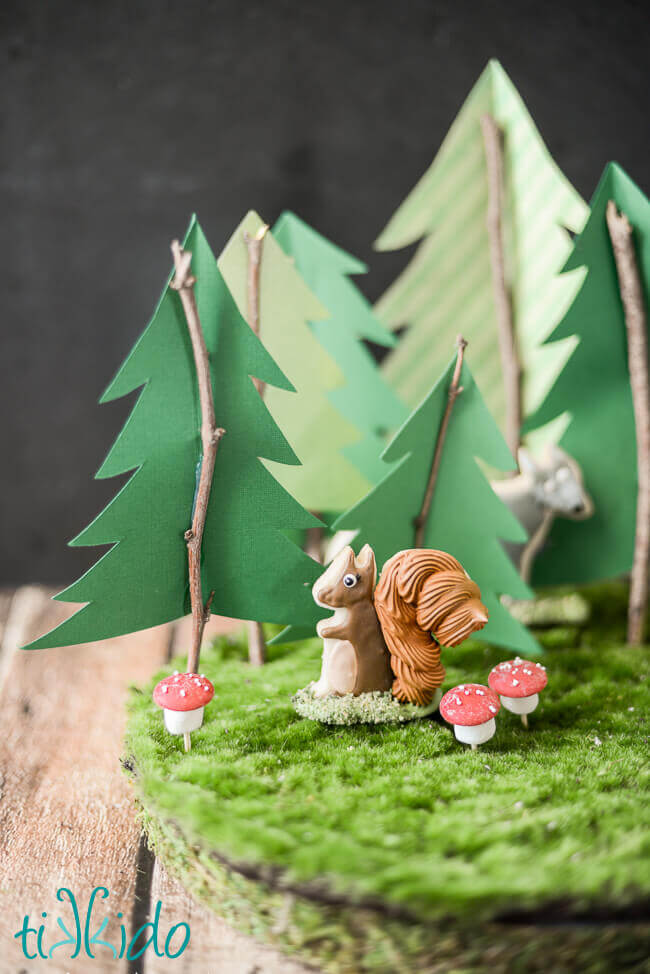 Chocolate Mushrooms displayed by a squirrel sugar cookie.